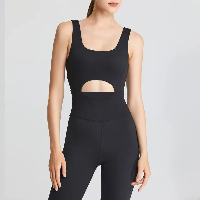 Sexy V-Back  Yoga Sets Women Sleeveless Sports Suits Overalls Workout Outfits Fitness Clothing Jumpsuits deportivo mujer Gym